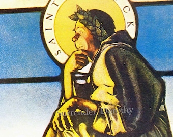 St. Patrick Seated by Maxfield Parrish Life Magazine Cover Art Nouveau Poster Print Patron Saint Of Ireland To Frame