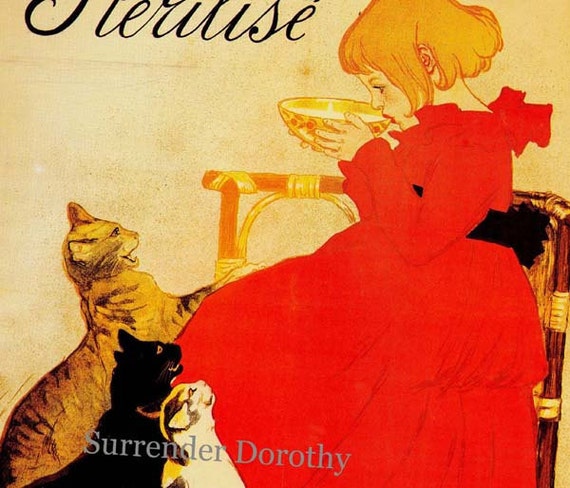 Little Girl Cats Pure Sterilized Milk T.A. Steinlen Paris France