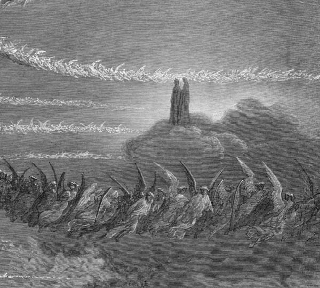 Sphere of Jupiter Blessed Souls Circle to Form Letters Heaven Gustave Dore  Dante Paradiso Canto 18 Vintage Engraving to Frame Black \u0026 White - Etsy, image size:1080x972