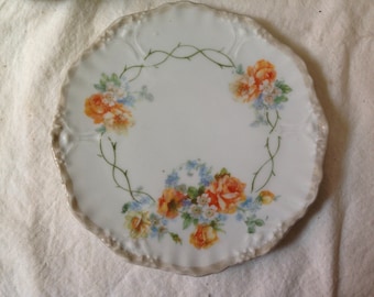 Porcelain Teapot Trivet Peach Roses 1930s Germany Vintage China Kitchen Classic