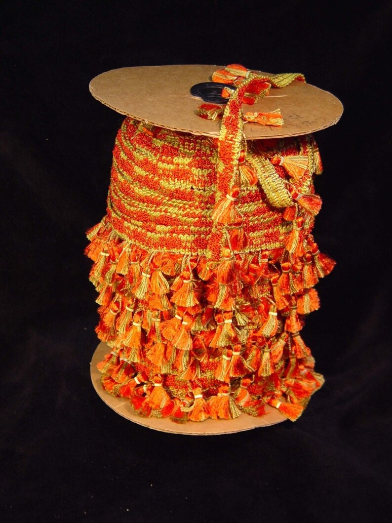 Vintage Tassel Fringe Trim Spicy Orange Yellow Two Yards Etsy