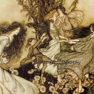 Tanzende Feen Arthur Rackham Vintage Kinderzimmer Lithografie Kunstdruck Zum Rahmen