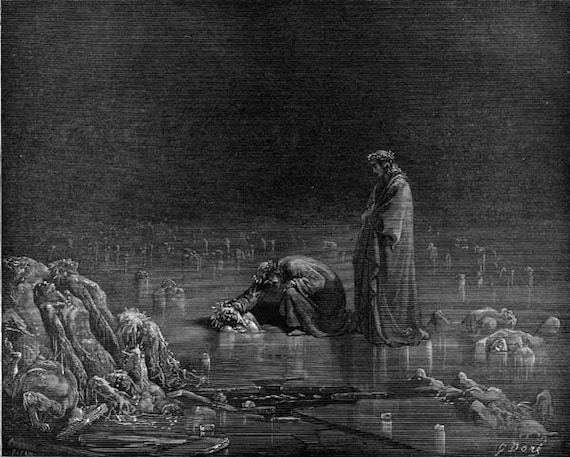 Dante Addresses Traitor Bocca Degli Abati Inferno Canto 32