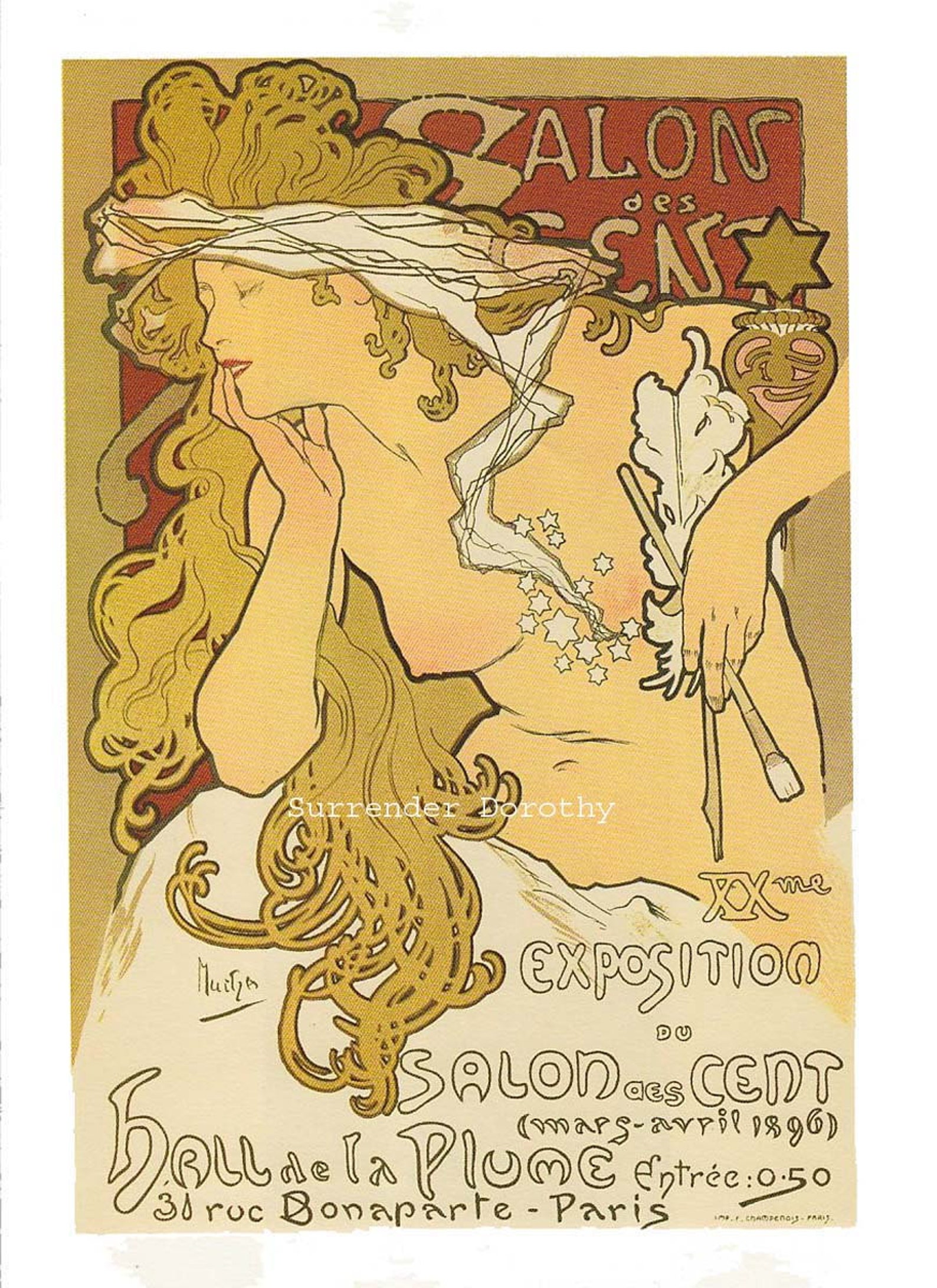 Alfons Mucha Salon Des Cent Belle Epoque Ad Victorian Color - Etsy