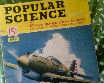 1941 Popular Science Magazine Indian Motorcycle Ad Vintage American Wartime WWII