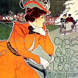 Legia Bicycles Georges Gaudy Art Nouveau 1898 Lithograph Poster Transportation Ad To Frame