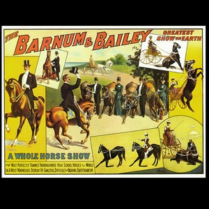 Trick Horses Equestrian Riders Barnum & Bailey Circus Poster 1900s Full Color Advertisement Lithograph To Frame image 5