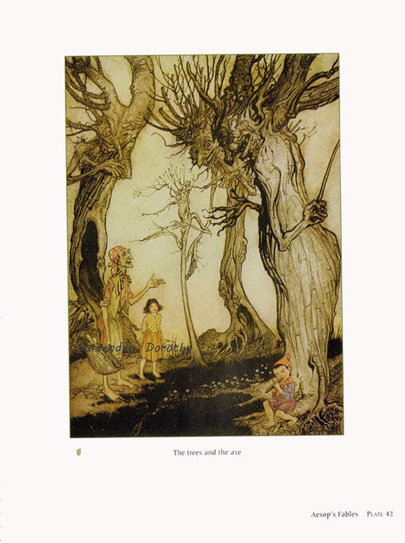 Elves Arthur Rackham Vintage Children's Nursery Lithograph Art Print To Frame Elf Adventure image 3