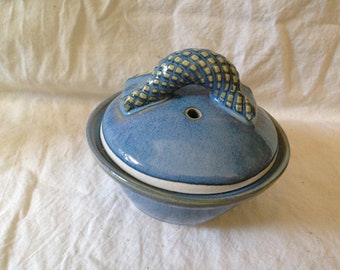 Garlic Roaster Pottery Handmade In MAINE 1990s Vintage Kitchen Ware