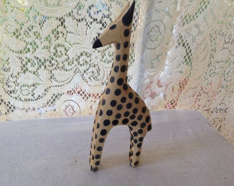 Giraffe Hand Carved Wood Primitive Kenya Africa