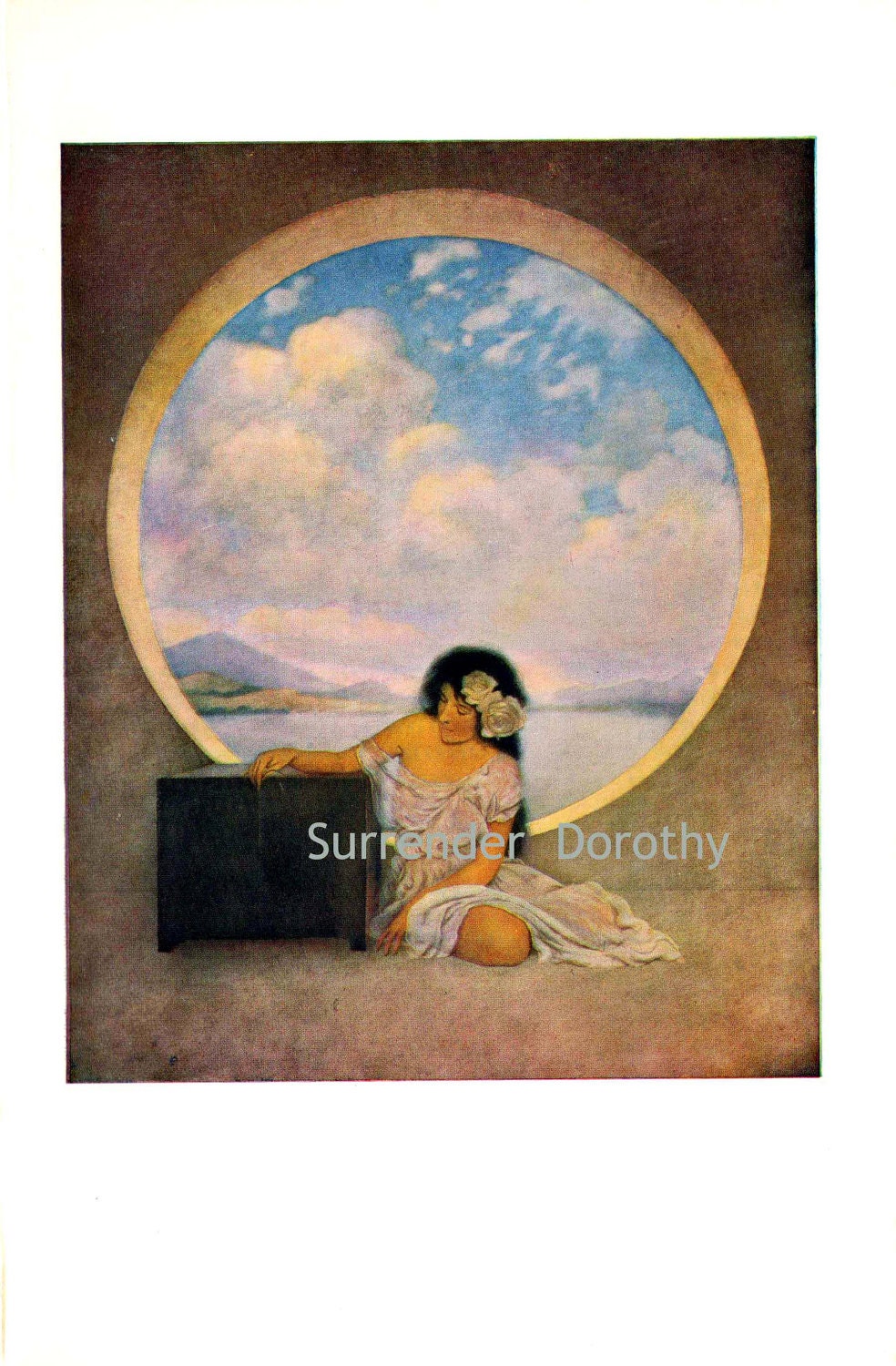 Pandora by Maxfield Parrish 1910 Original Edwardian Era Lithograph