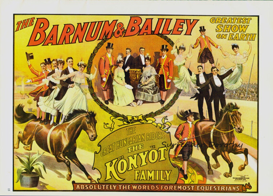 Poster Vintage Barnum & Bailey Circus – Trapezio D'argento 1896 – 24x32 Pollici - Foto 5