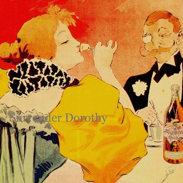 Otard Dupuy Cognac Georges Meunier 1896 Paris France Vintage Victorian Advertisement Lithograph Poster To Frame