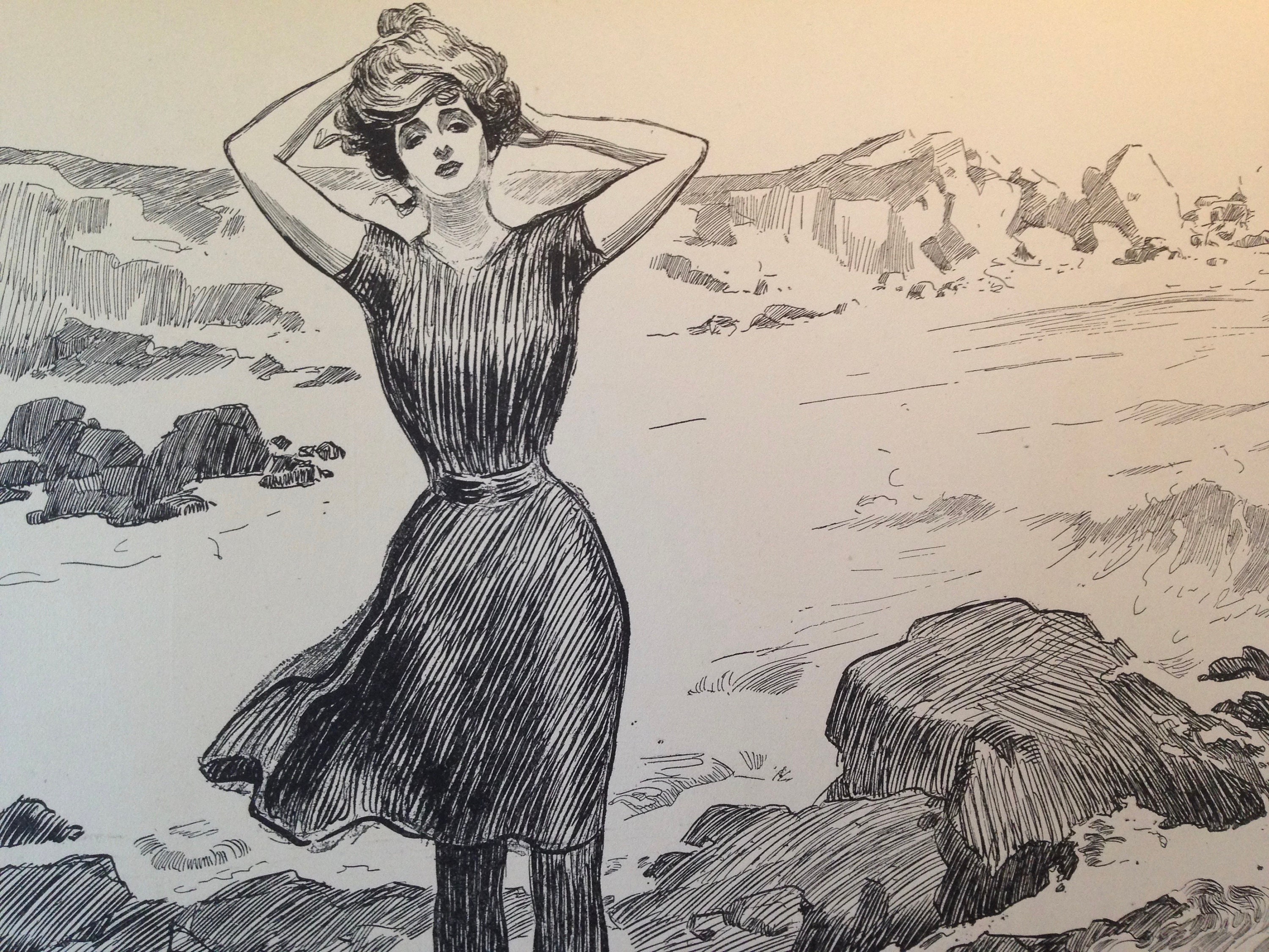 DARWING ランニングモデル Lady's M Charles Dana Gibson of Course There Are Mermaids 1906 Gibson Girls