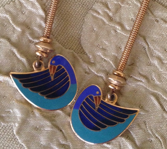 Laurel Burch Earrings Little COBALT and TURQUOISE… - image 1