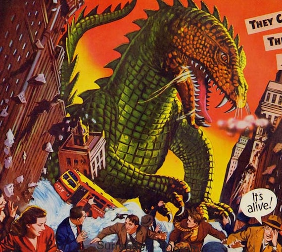 Beast From 20,000 Fathoms 1950s Sci Fi Horror Movie Poster Full Color  Advertisement Lithograph to Frame Science Fiction - Etsy Denmark