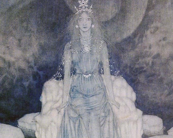 エドマンド・デュラック「雪の女王」の版画 - 1975年ヴィンテージ童話