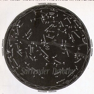 Cartas estelares para octubre y noviembre de 1886 Astronomía antigua Astrología Print To Frame