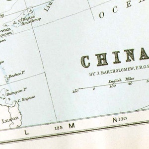 China Karte Viktorianische Antike Kupferstich Vintage Asiatische Kartographie zum Rahmen 1896