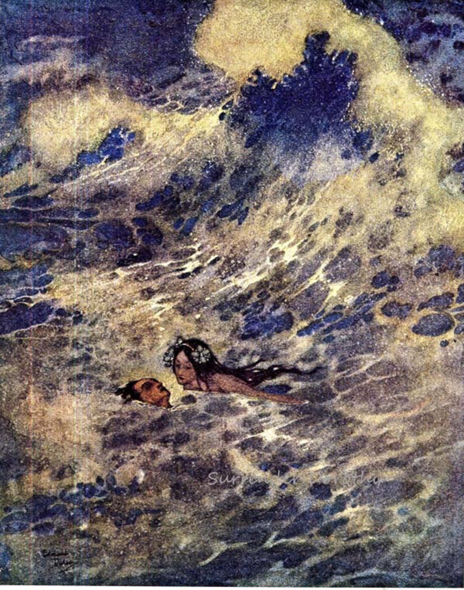 Little Mermaid Edmund Dulac Vintage Children's Fairytale Etsy