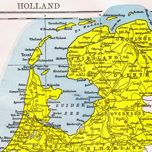 Holland-Niederlande Karte Antikes Kupfer Gravur europäischen Kartographie 1892 Jahrgang viktorianischen Geographie, Rahmen