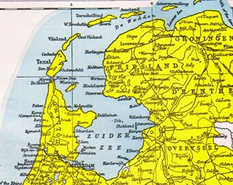 Holland Netherlands Map Antique Copper Engraving European Cartography 1892 Vintage Victorian Geography To Frame