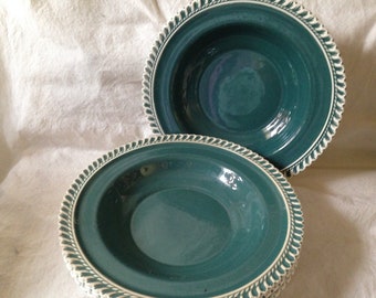 4 HARKER Corinthian Rimmed Soup Bowls Bowls Kitchen Set Of FOUR Dishes MINT