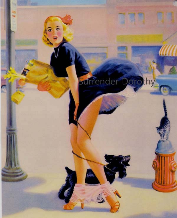 スキャンダル＊ランジェリー下着POPアートピンナップvintage40s〜50s Blonde Shopper Loses Panties Vintage Pinup Girl Poster Print to