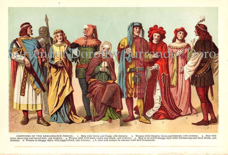 Renaissance Fashions Women Men Edwardian Antique - Etsy