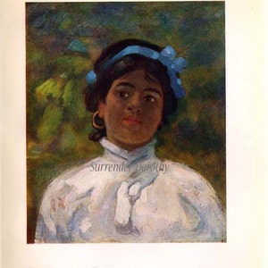 Little Guarani Spanish Girl Lithograph A S Forrest 1910 Corrientes Argentina Edwardian Era Lithograph To Frame image 3