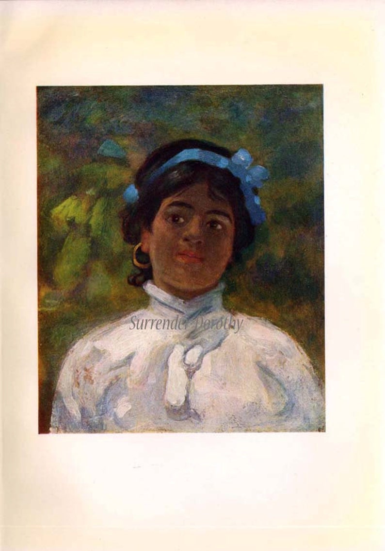 Little Guarani Spanish Girl Lithograph A S Forrest 1910 Corrientes Argentina Edwardian Era Lithograph To Frame image 3