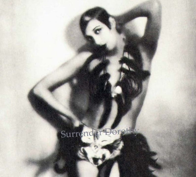 Josephine Baker Dancer Portrait Photo Illustration Paris France 1920s Black and White Classic Print To Frame image 1