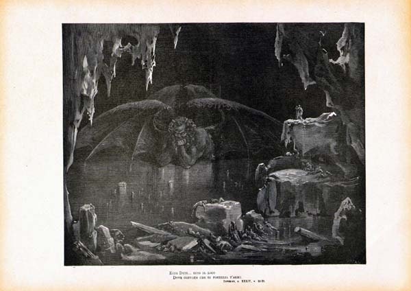 Lucifer King of Hell Frozen in Ice Dante Inferno Canto 34 Gustave