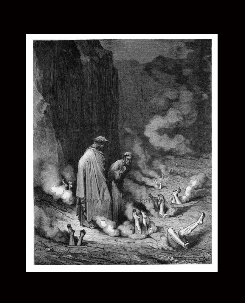 Dante Rebukes Pope Nicholas III Fourth Bolgia Inferno Canto 19 