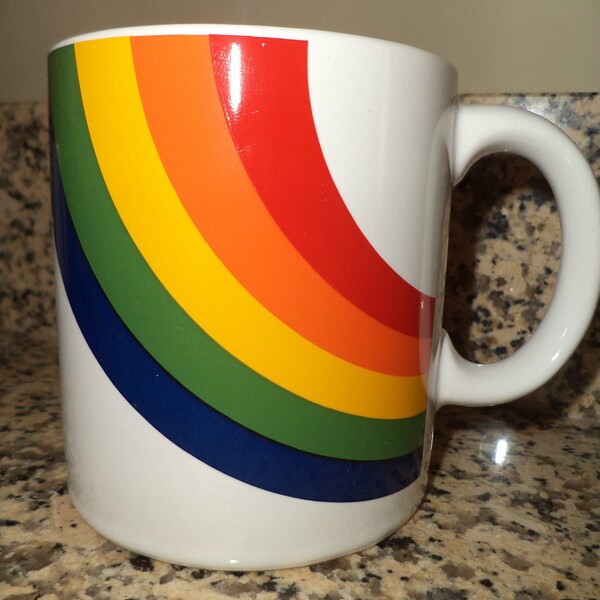 Rainbow Mug Vintage FTD Coffee Cup 1980s Gay Pride Classic 1984