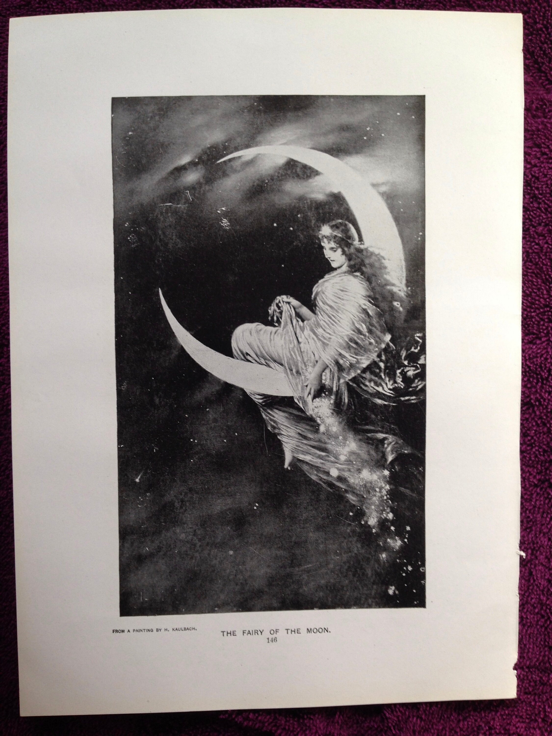 Fairy of the Moon by Wilhelm Von Kaulbach Photogravure Black and