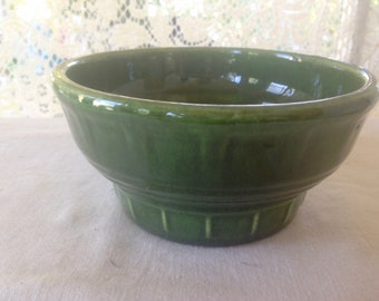 Haeger Round Pottery Planter Spruce Green Vase 1960s Mid Century Vintage Storage Or Organizer