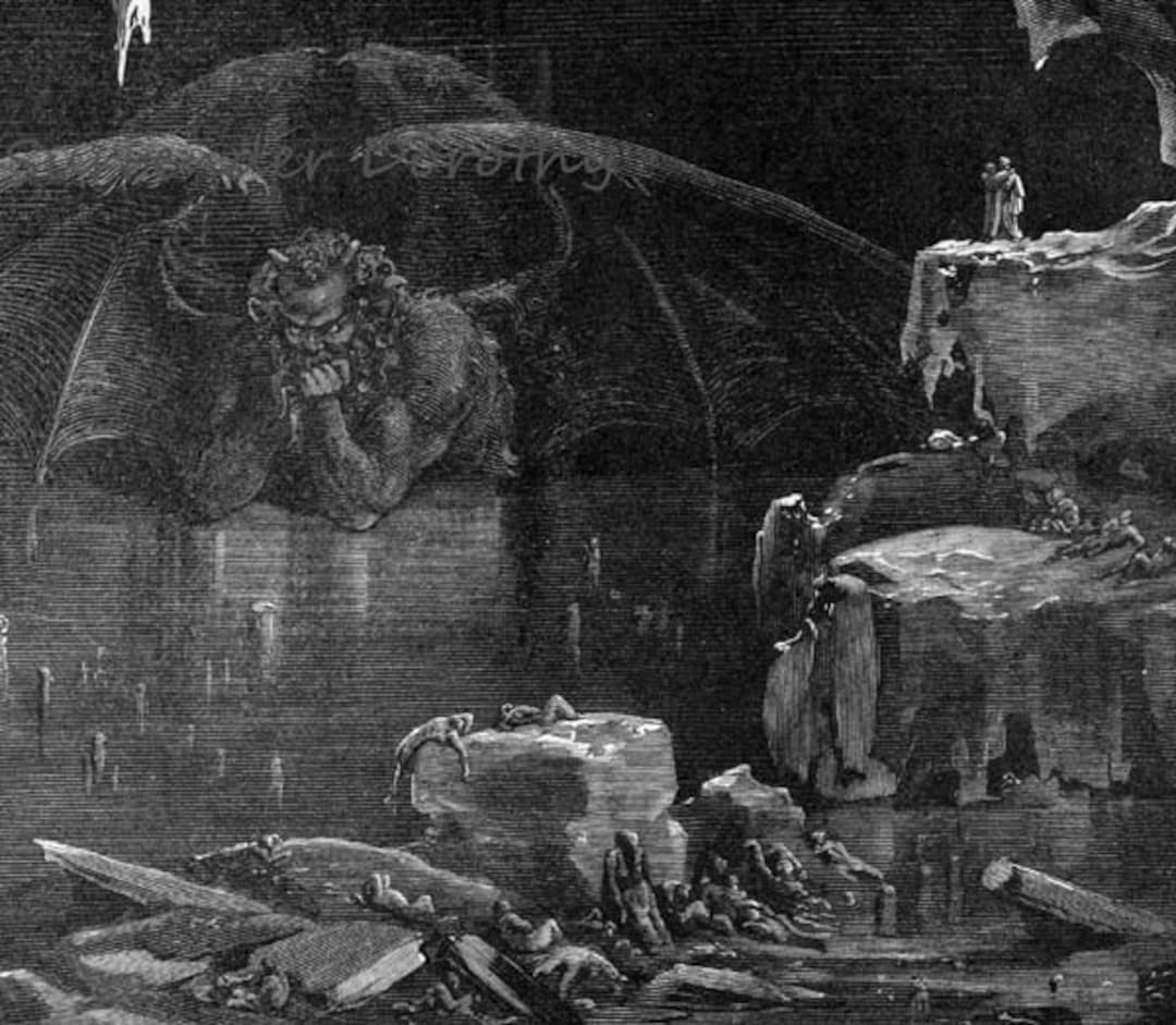 Lucifer King of Hell Frozen in Ice Dante Inferno Canto 34 Gustave
