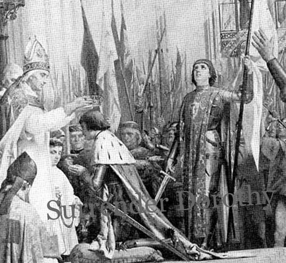 ジャンヌ・ダルク シャルル7世戴冠式 フランスの歴史 1928年 額装用