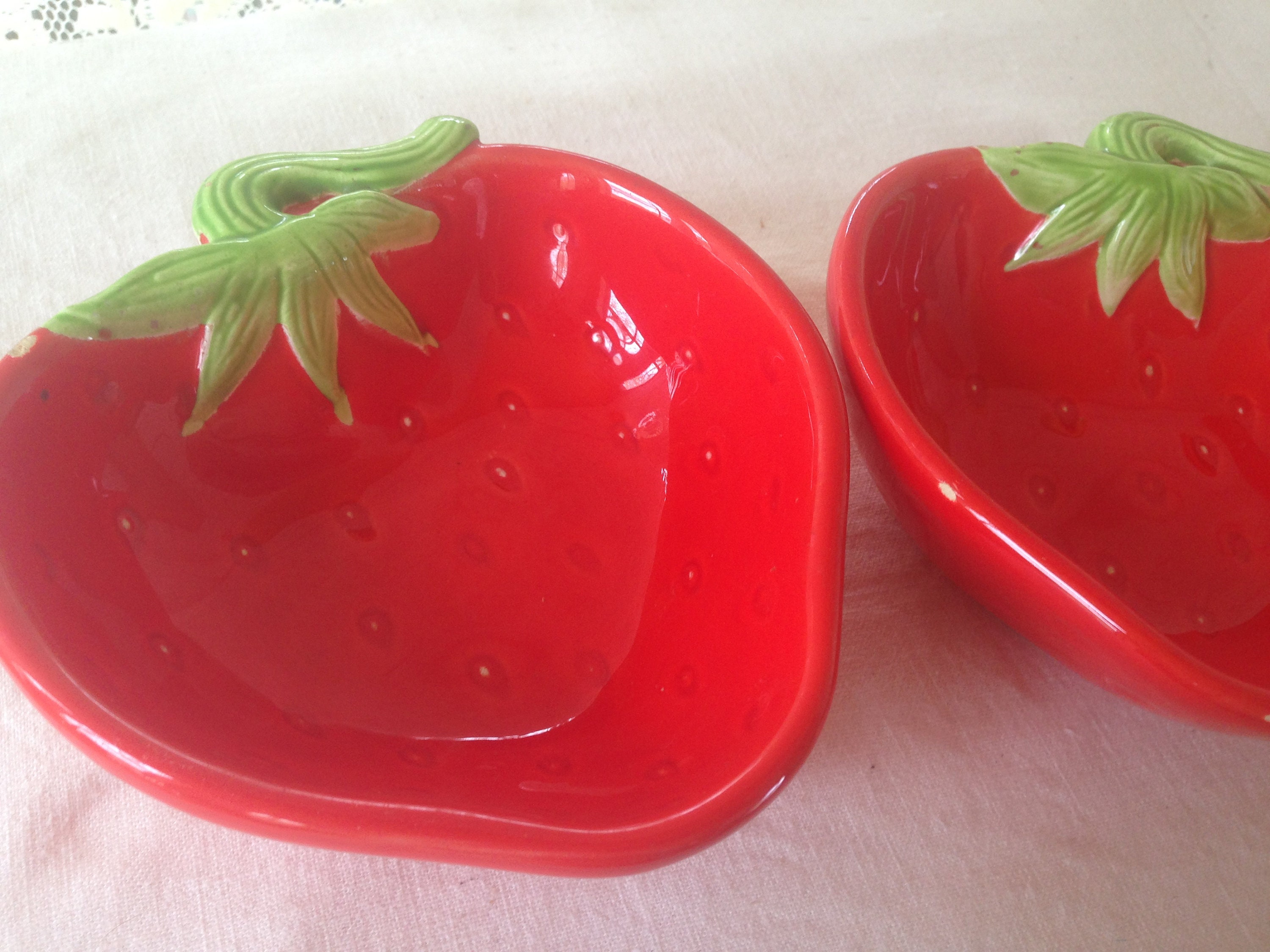 Strawberry Cereal Bowls Ceramic Kitchen Novelty Serving Etsy