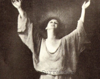 Isadora Duncan Modern Dance Portrait Foto Illustration Vintage Edwardian Schwarz Weiß Classic Print To Frame