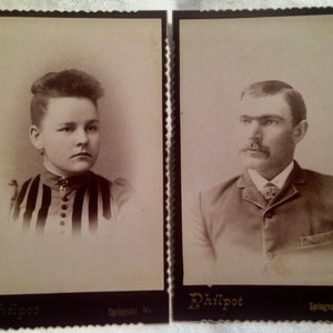 Intense Victorian Paar Kabinett Karten 2 Sepia Ton Fotografien