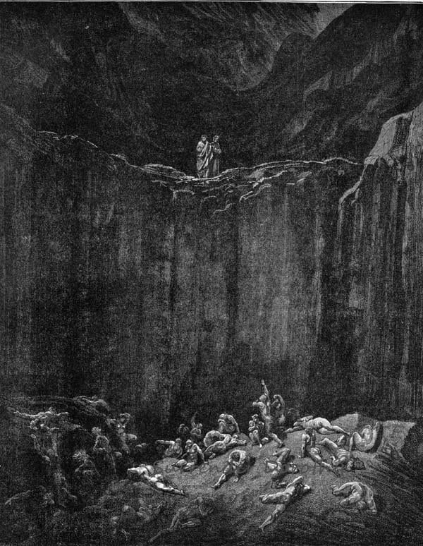 Tormented Souls Forgers Inferno Canto 29 Engraving Gustave Dore
