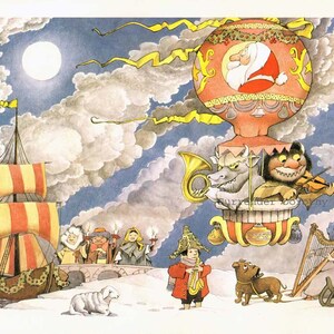 Wild Thing Hanukkah Christmas Pageant Maurice Sendak Vintage Hot Air Balloon Children's Nursery Poster To Frame image 3