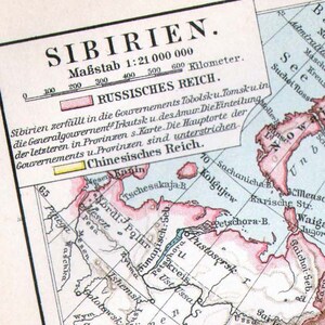 シベリア ロシア 北極圏地図 1903 ヴィンテージ エドワード朝 スチール彫刻 ロシア ボルシェビキ革命 地図作成 額装