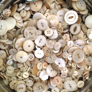 50 Mother of Pearl Buttons Lot Vintage Antique MOP Shell Perfect For Jewelry Mixed Media Collage and Altered Art