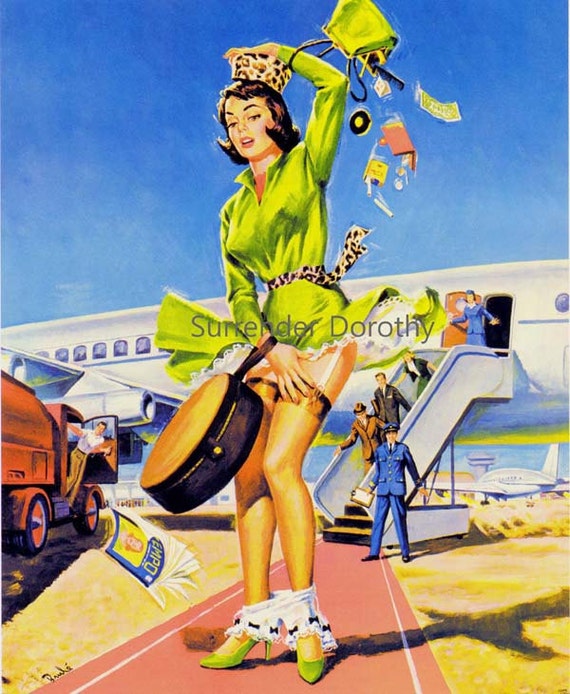 Flapper girl avec cheveux bobbed - Sous-vêtements' Poster