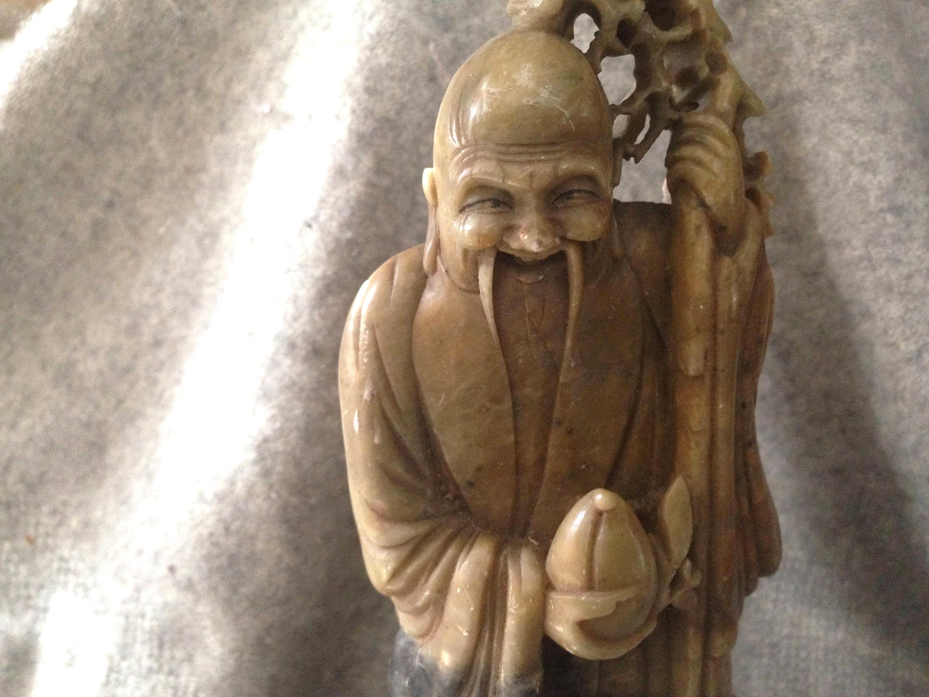 【中古】 Ｓｈａｍｐｏｏ　ｃｏｌｏｎ ２/文藝春秋/遊人 Shoulao Shou Lao Statue Soapstone Chinese God of Longevity