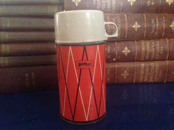 Red Worthall Thermos Insulated Classic Mad Men Era 1960s Black 