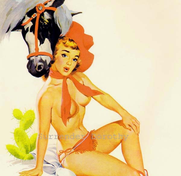Pinup Rodeo Rodeo Girl Pinup Girl Poster Print Vintage Mid Century Cowgirl ...